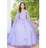 Ballgown with detachable shoulder capes 8075