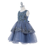 Tank beaded tulle short layered gown 9132