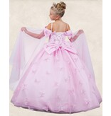 Spaghetti strap butterfly/bow ballgown 8350