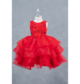 High neck lace tank tulle ruffle short gown 9176
