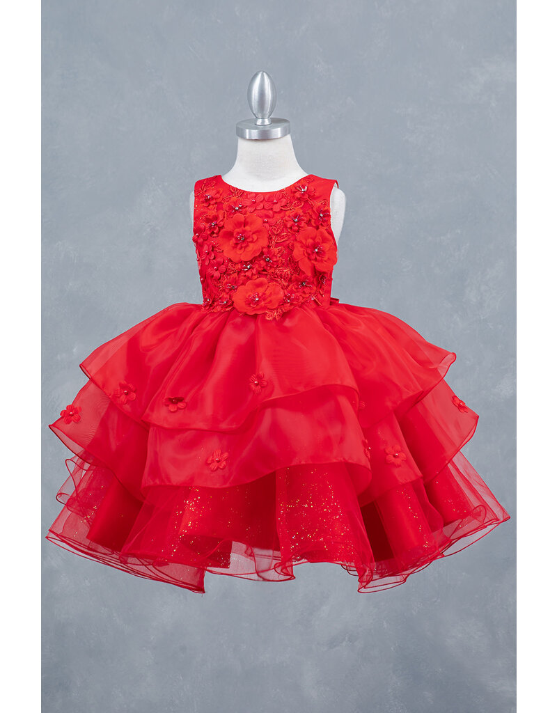 High neck lace tank tulle ruffle short gown 9176