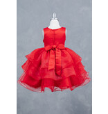 High neck lace tank tulle ruffle short gown 9176