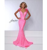 Sequin fitted mermaid with feather tank v-neck DKS5