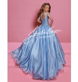 Sugar Kayne High neck beaded bodice organza ballgown C357