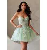 AMELIA COUTURE Strapless lace corset bodice short tulle skirt 0109024