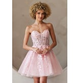 AMELIA COUTURE Strapless lace corset bodice short tulle skirt 0109024