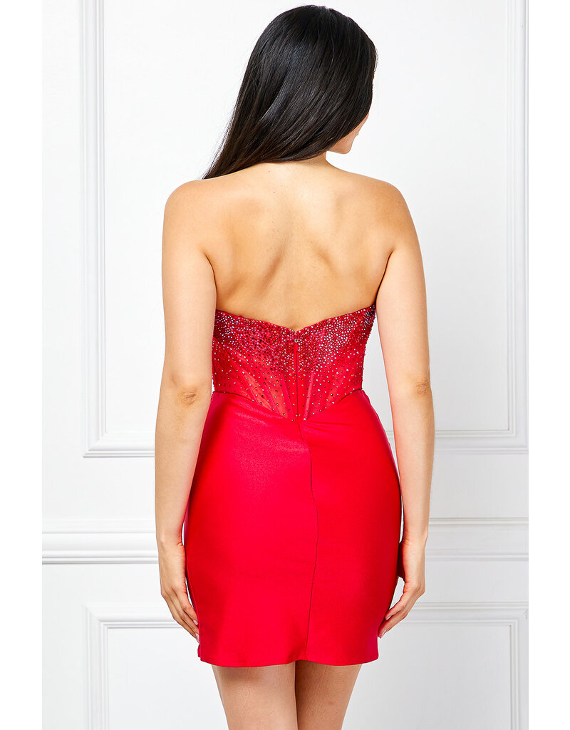 AMELIA COUTURE BEADED CORSET BODICE, DRAPE SKT 3021S
