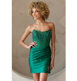 AMELIA COUTURE BEADED CORSET BODICE, DRAPE SKT 3021S