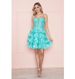 SHORT RUFFLE, SEQ. CORSET TOP 9468