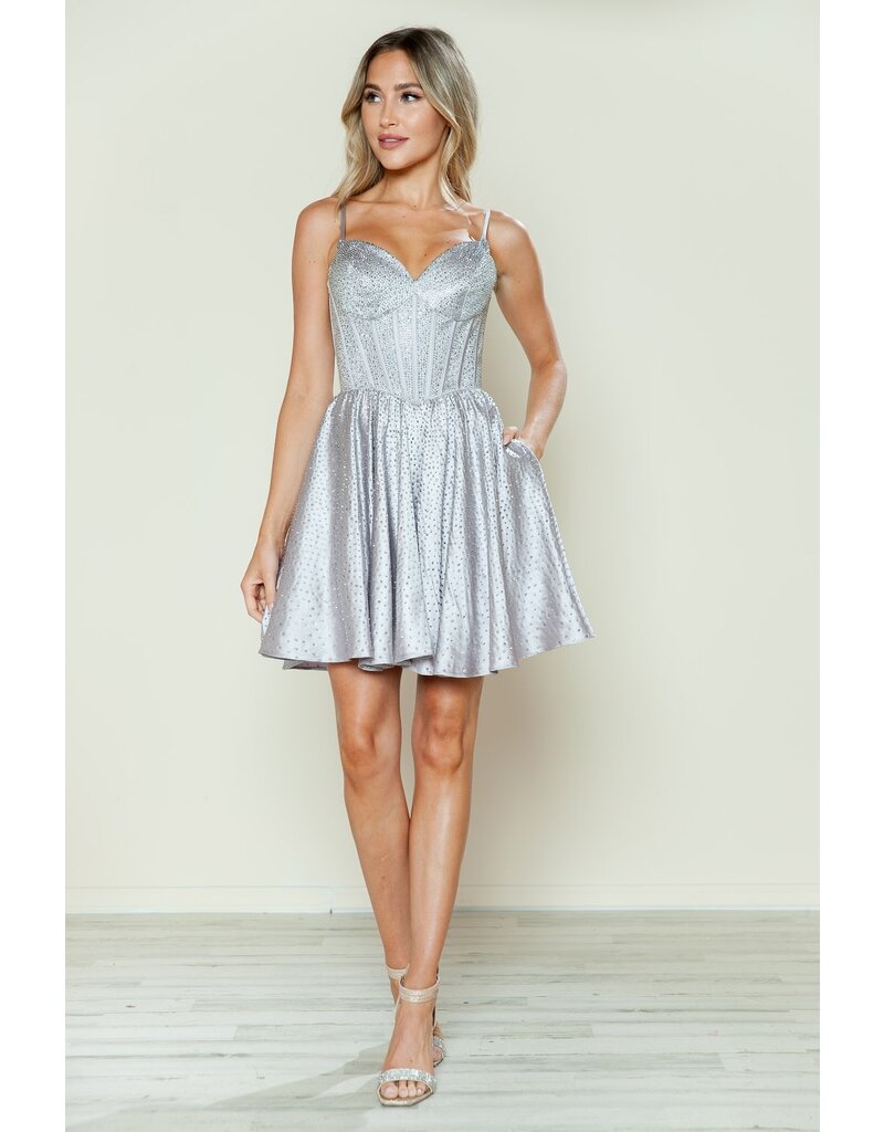 CORSET BODICE, BEADED JERSEY FLAIR SKT 9594