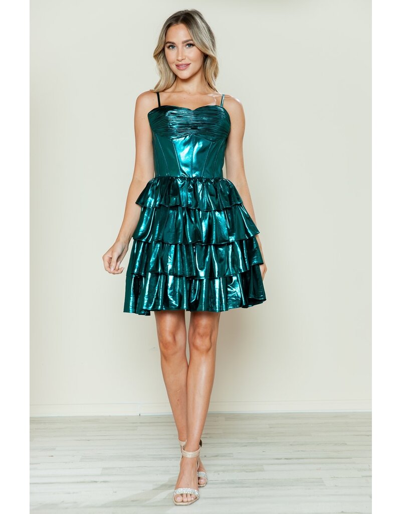 METALLIC, RUFFLE, SHORT, CORSET 9678