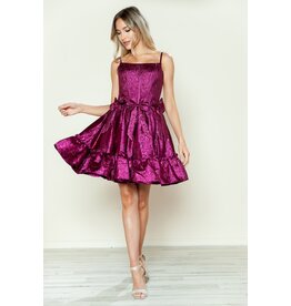 METALLIC TAFFETA,RUFFLE SKRT, BOWS 9724