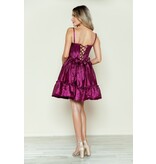 METALLIC TAFFETA,RUFFLE SKRT, BOWS 9724