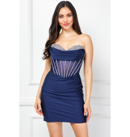 AMELIA COUTURE FITTED, RHINESTONE BUSTIER BODICE 5071S