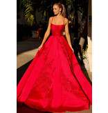 AMELIA COUTURE SATIN BALLGOWN, LACE EMBRD. SU074