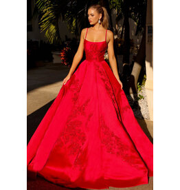AMELIA COUTURE SATIN BALLGOWN, LACE EMBRD. SU074