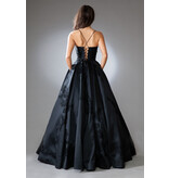 AMELIA COUTURE SATIN BALLGOWN, LACE EMBRD. SU074