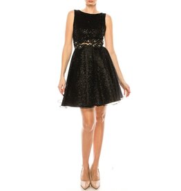 Duulce Lace high neck glitter tulle a-line skirt 16311