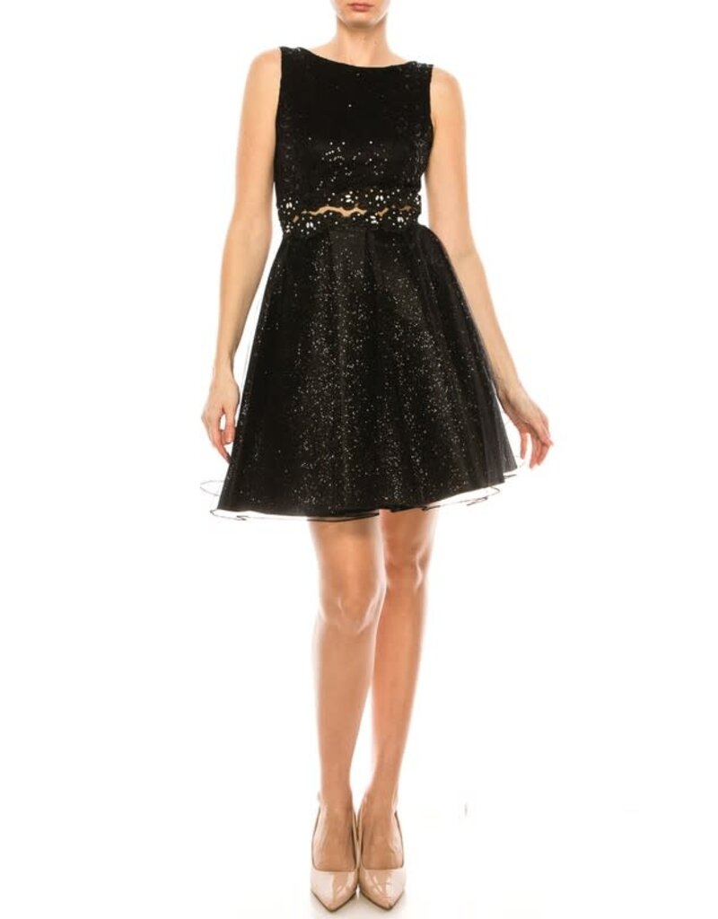 Duulce Lace high neck glitter tulle a-line skirt 16311