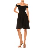Duulce Off the shoulder glitter short A-line gown 16429