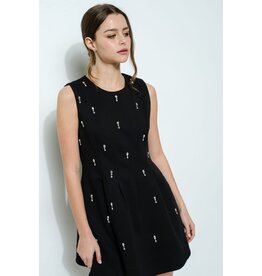 INA High neck beaded fit/flare short gown 12424