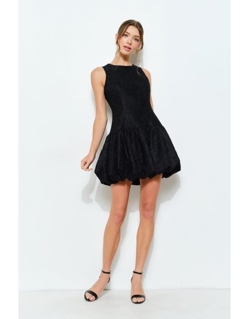 INA High neck lace bubble hem short gown 12276