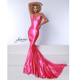 Tank strap shimmer stretch lycra mermaid gown 3039