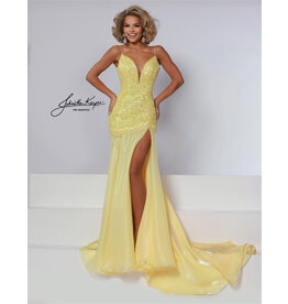 Spaghetti strap beaded lace bodice fit and flare 3049