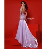Spaghetti strap beaded lace bodice fit and flare 3049