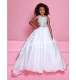 Sugar Kayne Beaded high neck orgazna ballgown w/train C362
