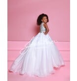 Sugar Kayne Beaded high neck orgazna ballgown w/train C362