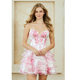 AMELIA COUTURE FLORAL, RUFFLE SKT, LACE UP BACK 202569S
