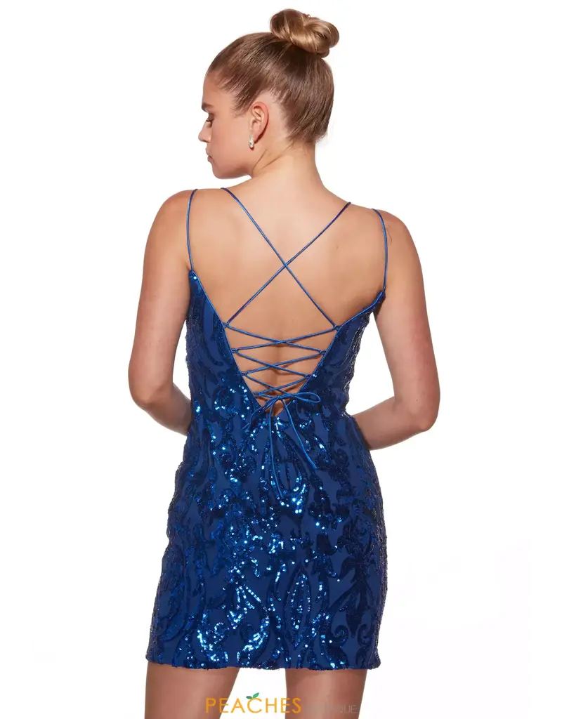 Spaghetti strap fitted corset back shimmer satin 4025008