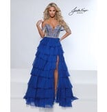 OFF SHLDR, BEADED, V-NCK, A-LINE 3143
