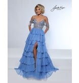 OFF SHLDR, BEADED, V-NCK, A-LINE 3143
