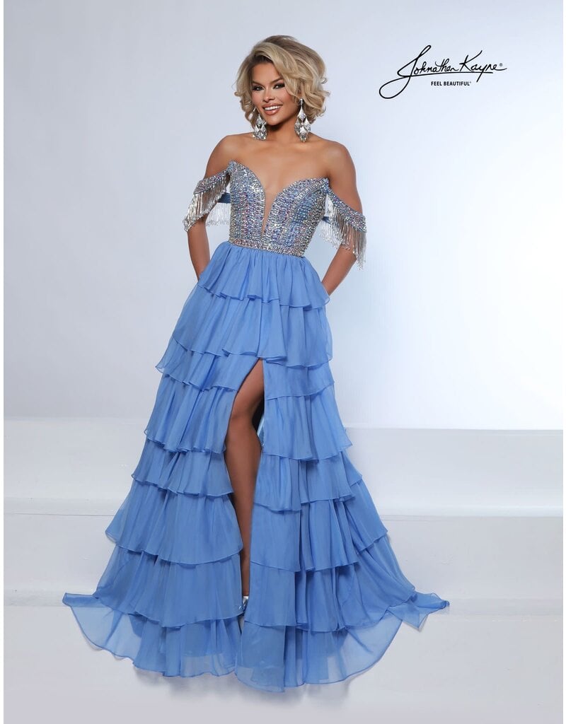 OFF SHLDR, BEADED, V-NCK, A-LINE 3143