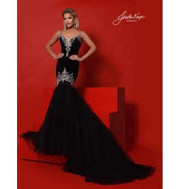 BEADED, V-NCK, VLVT, MERMAID 3148