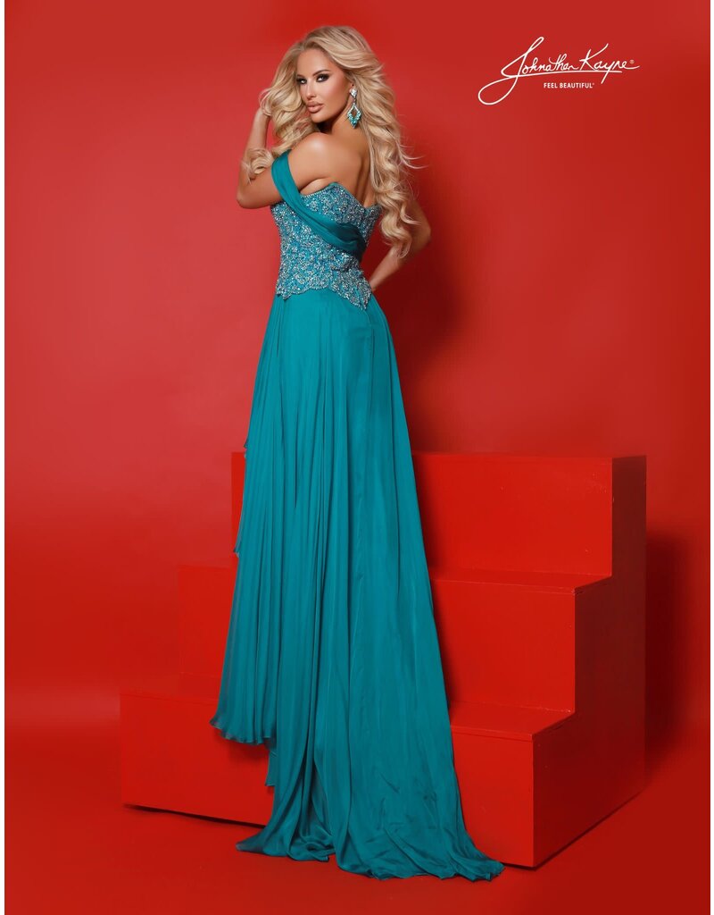 ONE SHLDR, A-LINE, BEADED TOP 3197