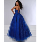 LYDA Lace Ballgown, scoop neckline, Lace up back, 90005