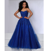 LYDA Lace Ballgown, scoop neckline, Lace up back, 90005