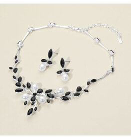 WONA TRADING NCKLC&EARRING SET, PEARL, SILVER RN20885
