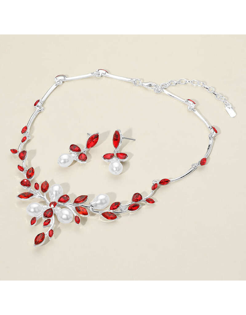 WONA TRADING NCKLC&EARRING SET, PEARL, SILVER RN20885