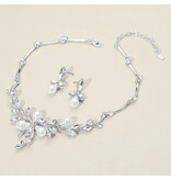 WONA TRADING NCKLC&EARRING SET, PEARL, SILVER RN20885