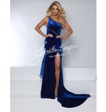 ONE SHLDR, OPEN BCK, VLVT, BEADED 2963