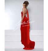 ONE SHLDR, OPEN BCK, VLVT, BEADED 2963