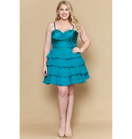 RUFFLE, SATIN, CRST BODICE W125196