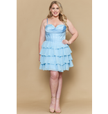 RUFFLE, SATIN, CRST BODICE W125196