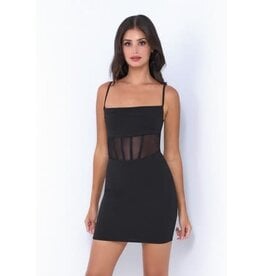 VELVI FITTED, SHEER BODICE, TNK STRP NAOMI