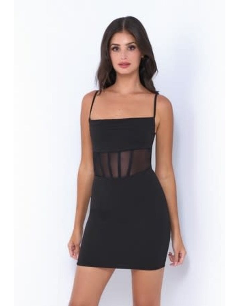 VELVI FITTED, SHEER BODICE, TNK STRP NAOMI