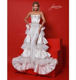 STRPLSS, BEADED, CRST BODICE, CAPE 3142